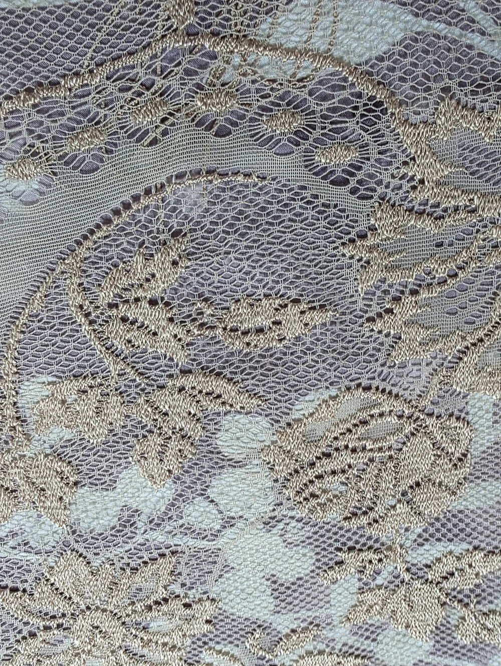 Floral Lace Fringe Shawl Scarf Wrap in Cream Blush Beige